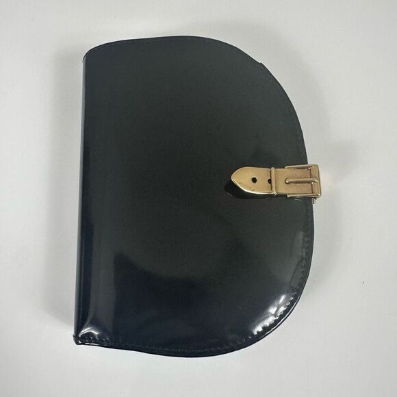 Gucci Wallet Black Patent Leather Belt Buckle Clip Vintage - Picture 1 of 14